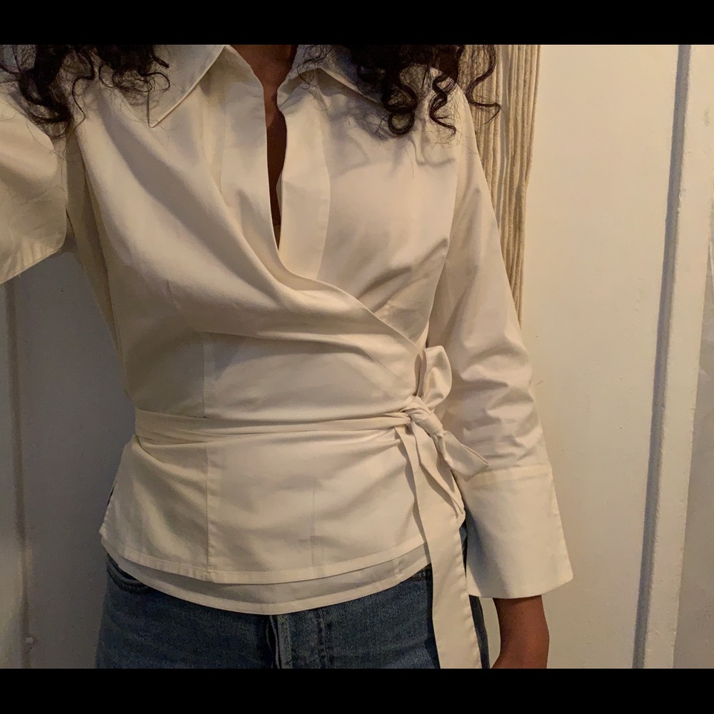 White Wrap Blouse